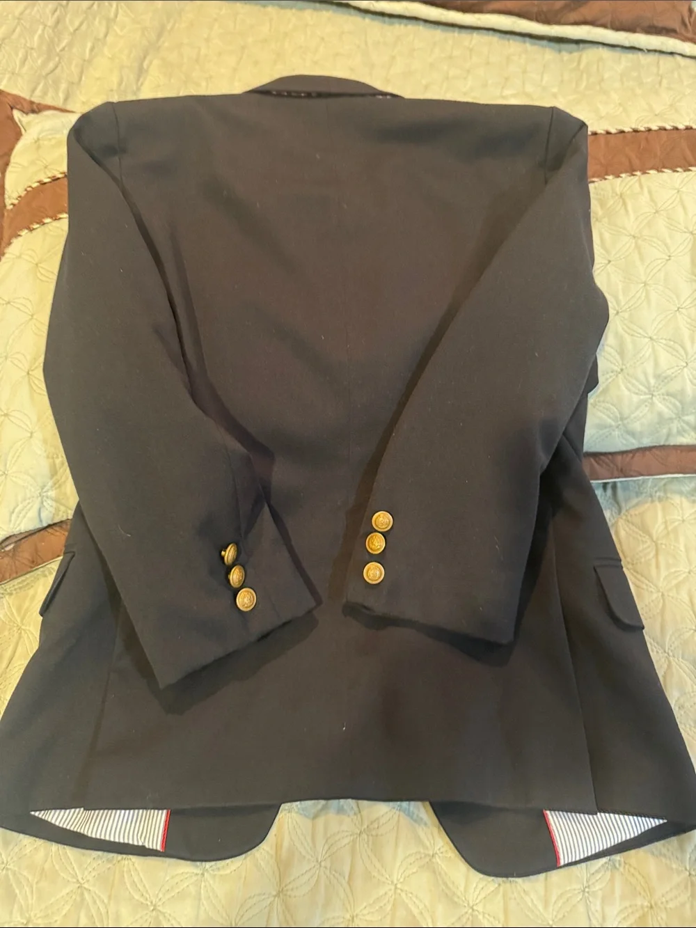 Tommy Hilfiger Navy Blue Suit Jacket with Red Accent